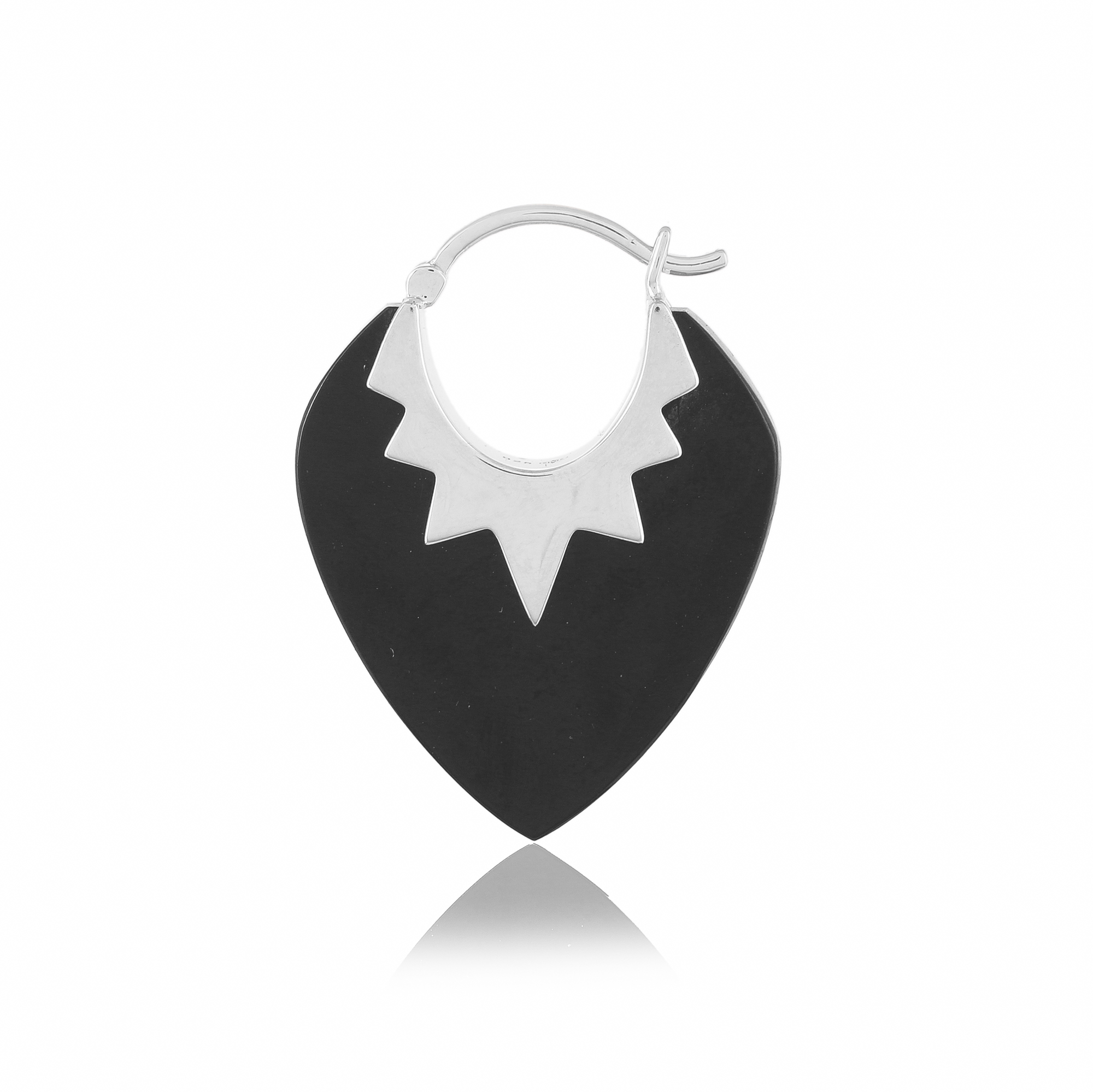 Silver earings in black onyx Claudie