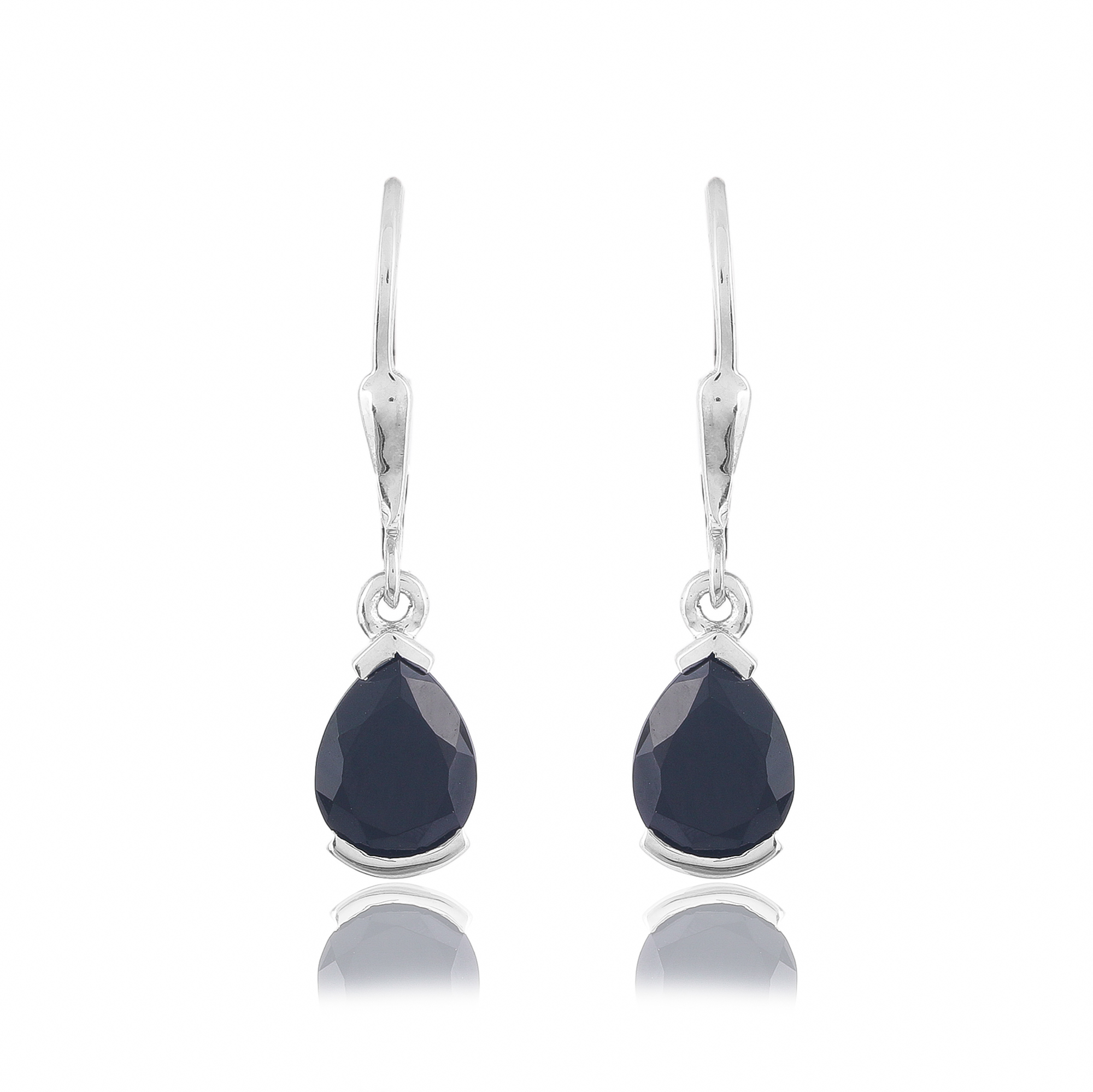 Silver earings in black onyx Charlotte