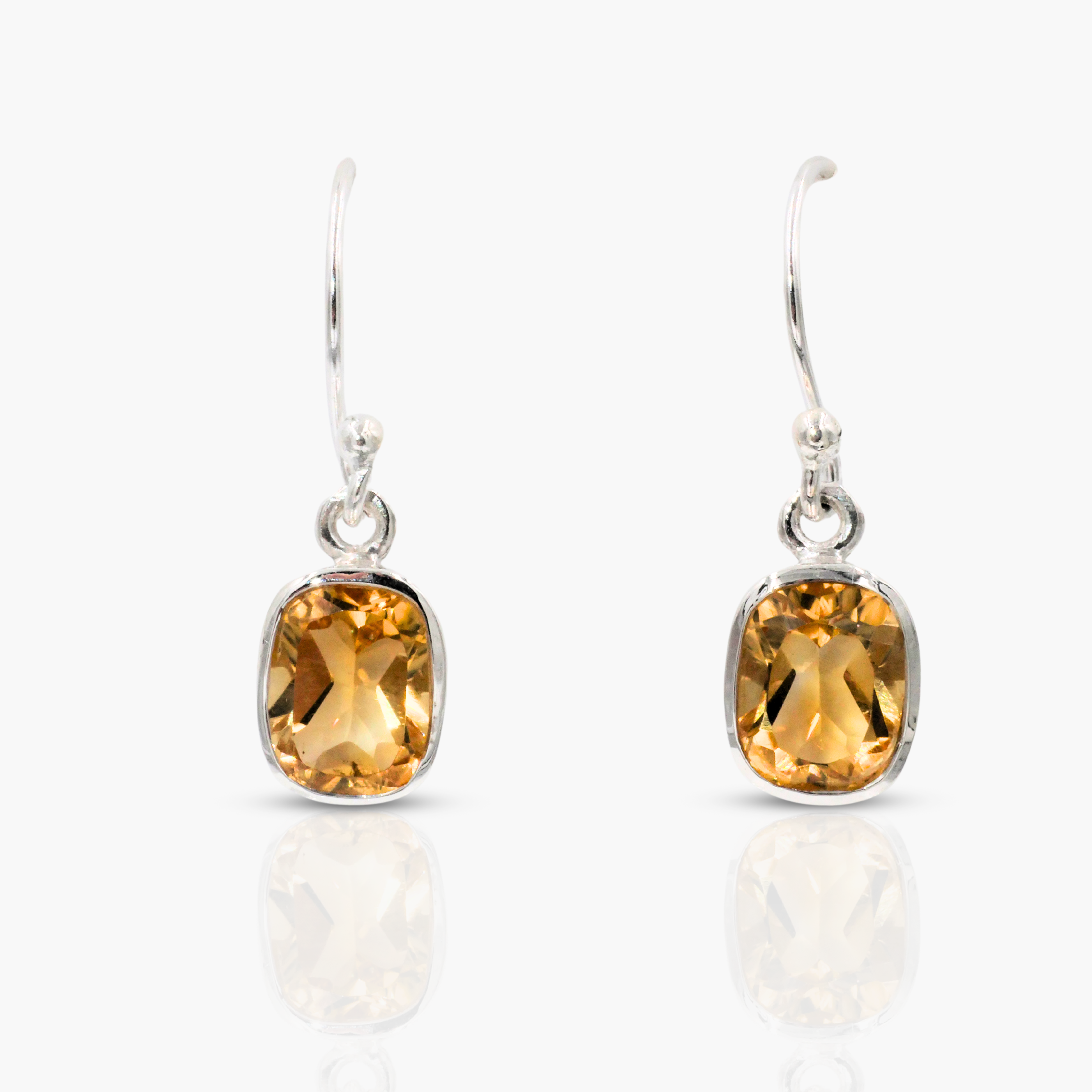Boucles d'oreilles en argent citrine