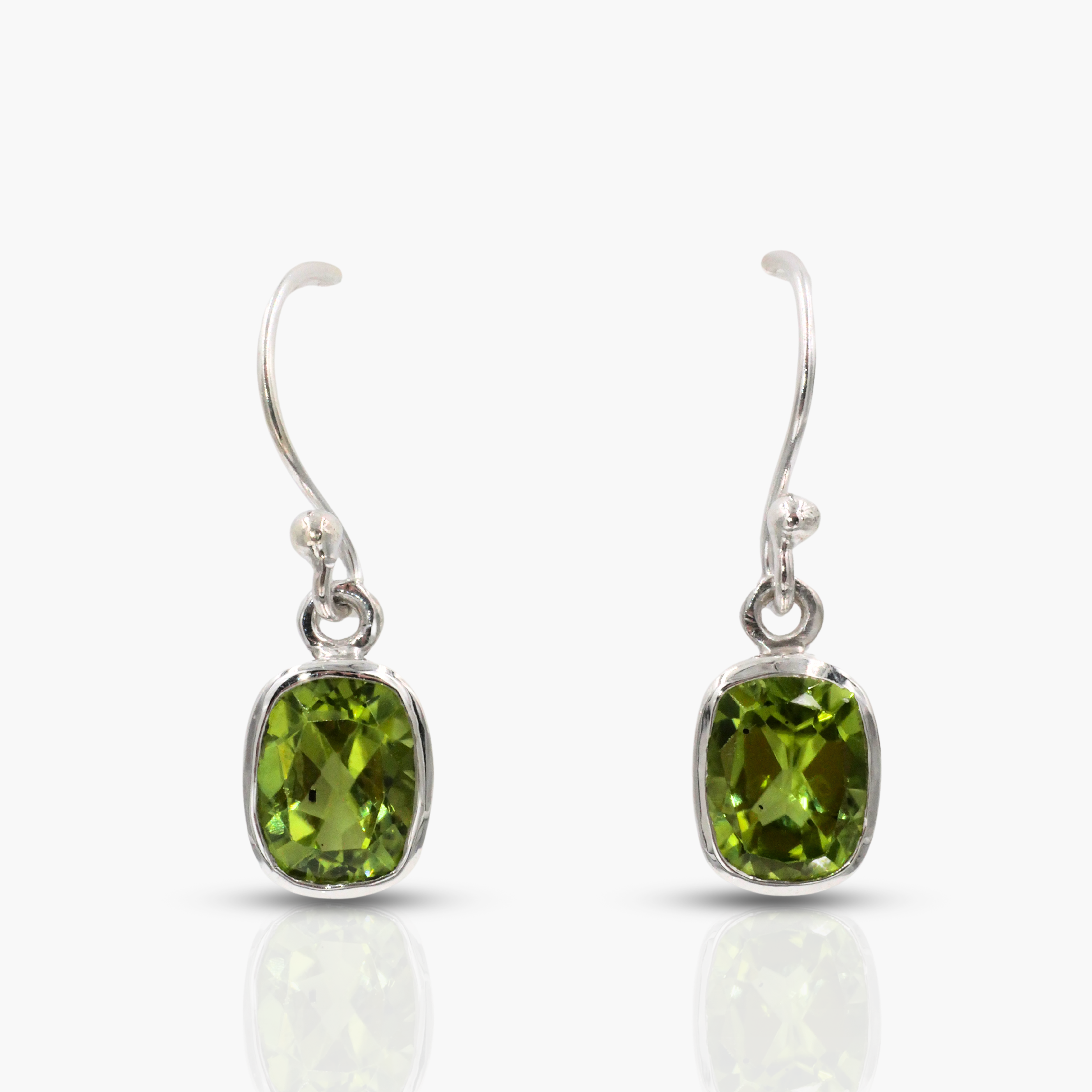 Boucles d'oreilles en argent et peridot