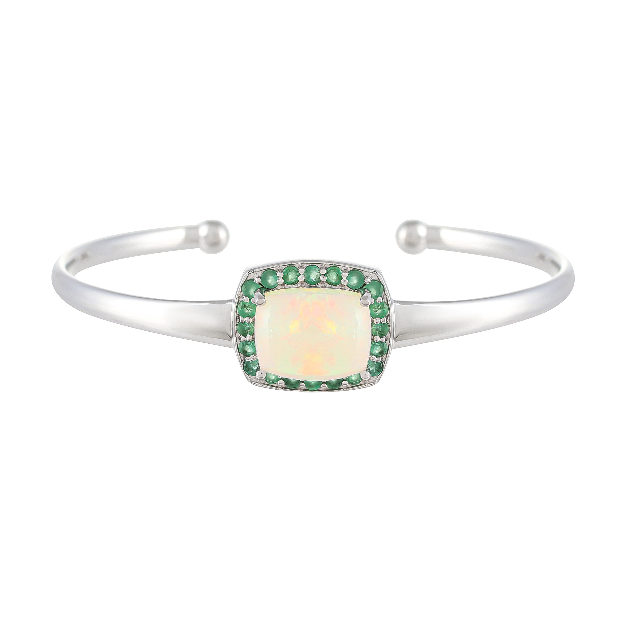 Bracelet argent, Opale Emeraude Ton'Ciel
