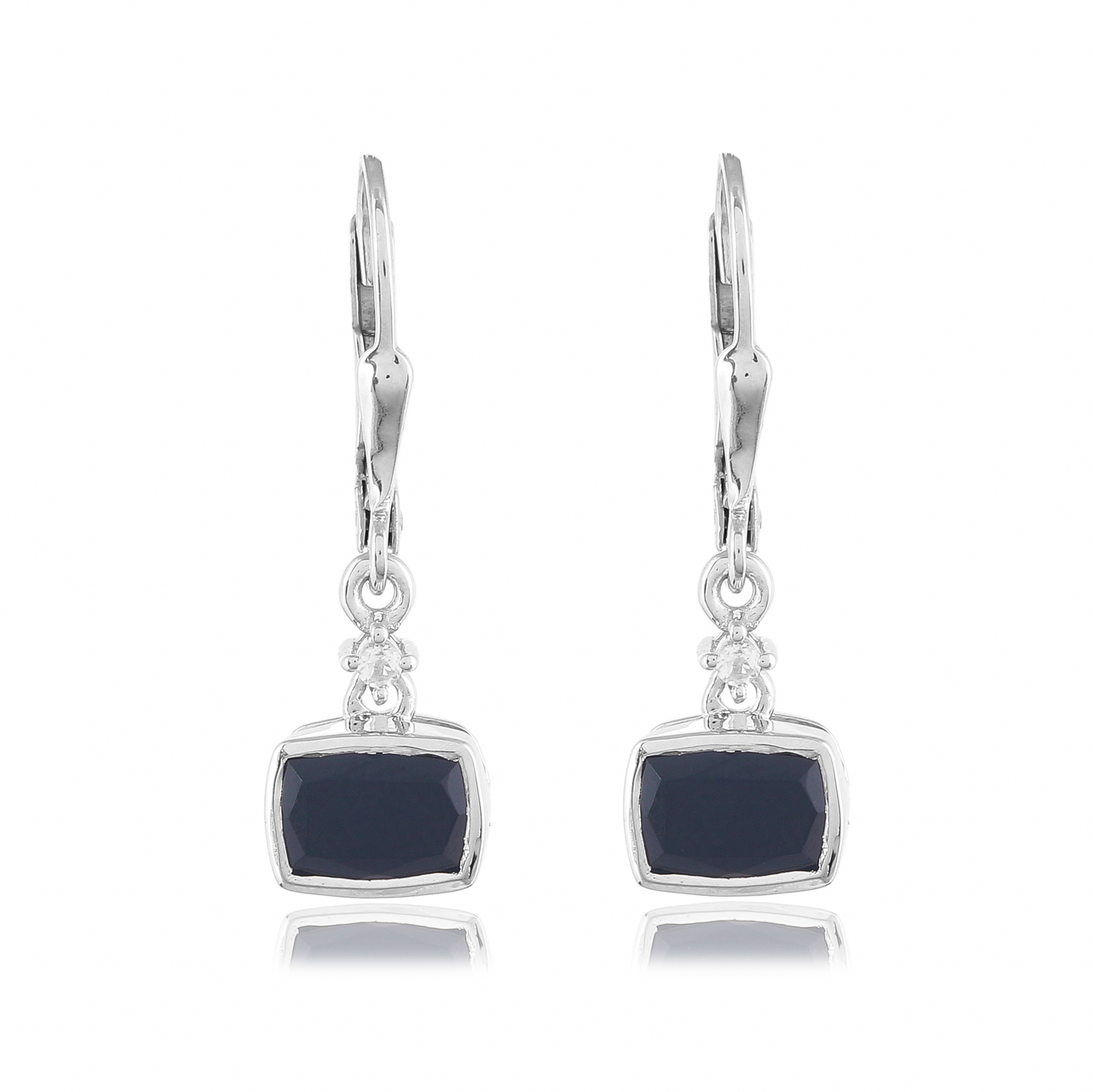 Boucle d'oreilles en argent et onyx Charlie
