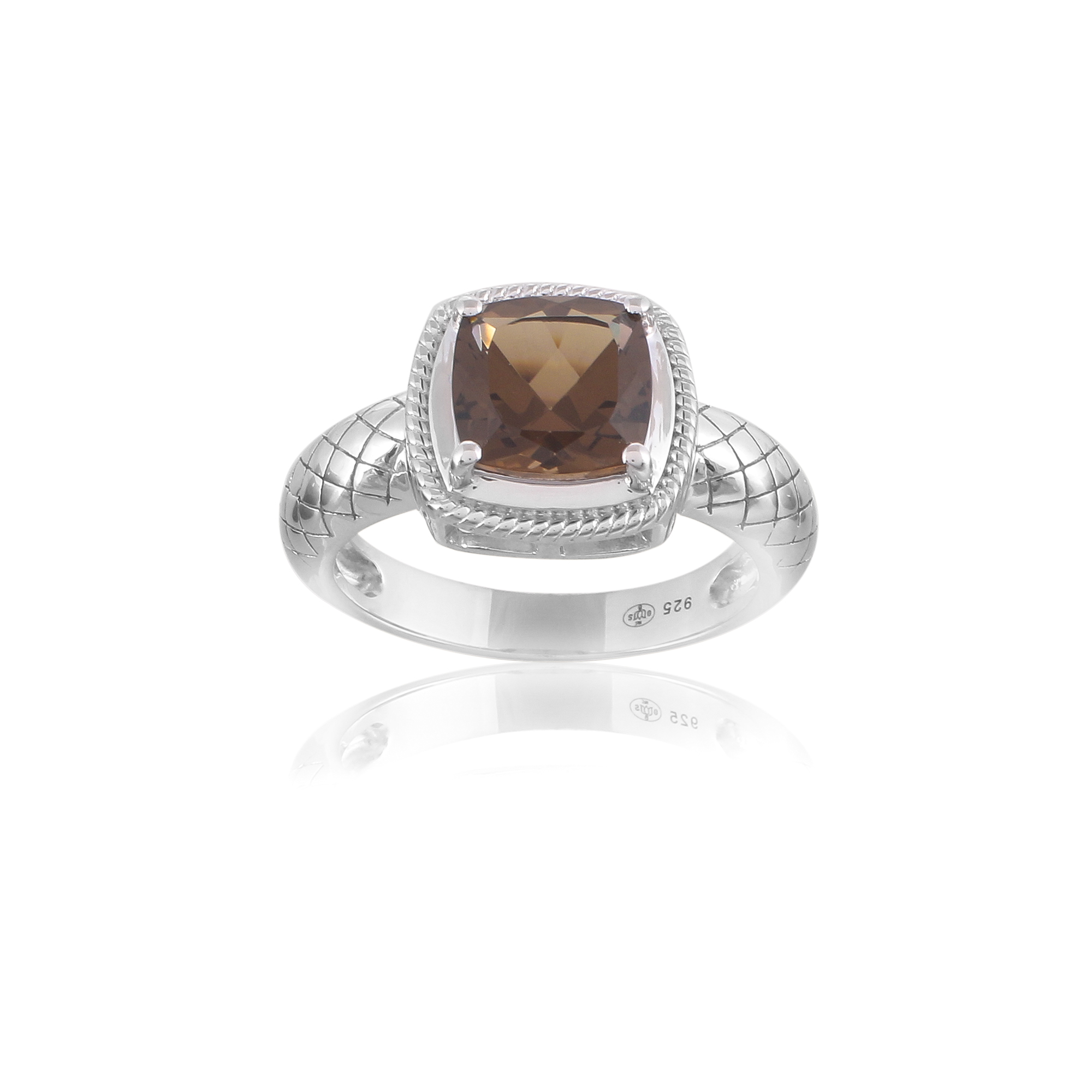 Bague en argent et quartz fume Clarence