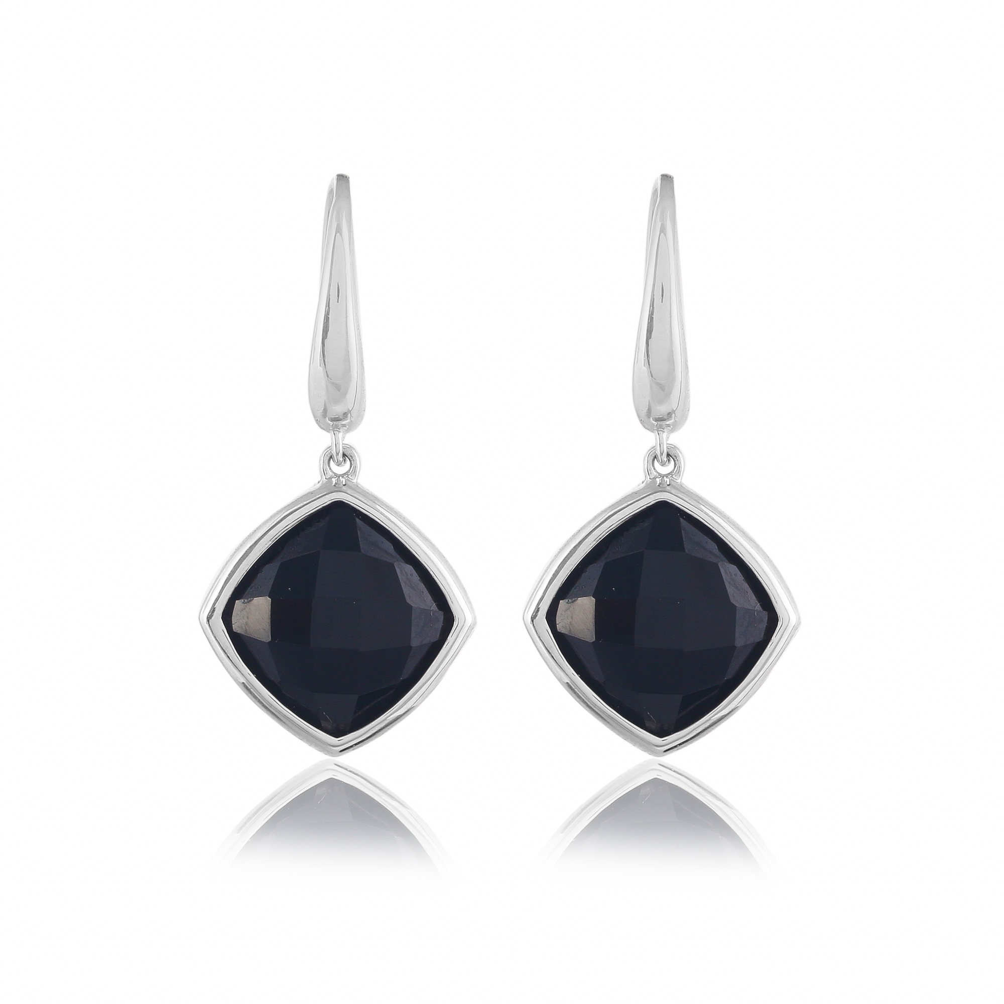 Boucle d'oreilles en argent et onyx Candice