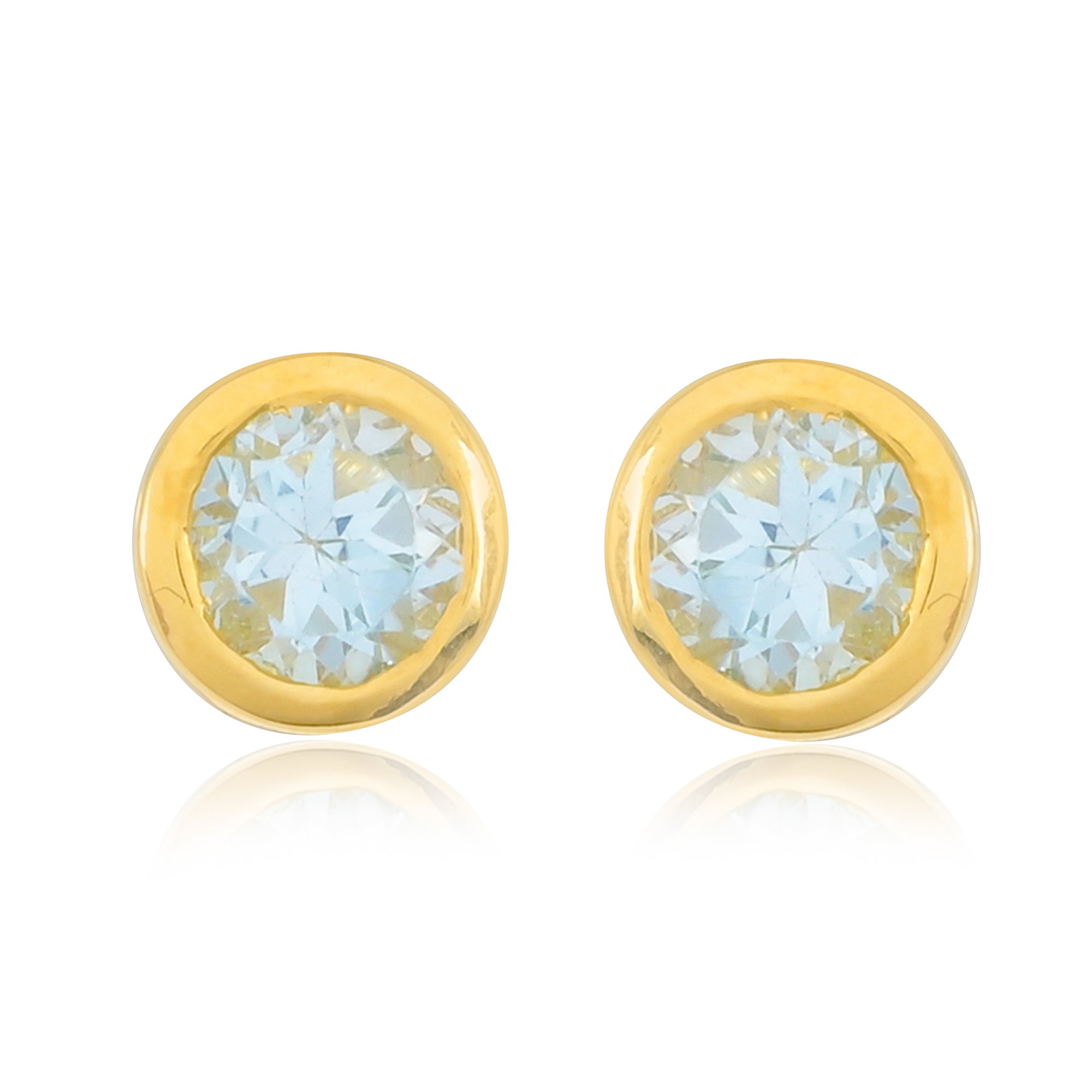 Boucles d'oreilles en or 9 carats, Topaze bleue BeauReal
