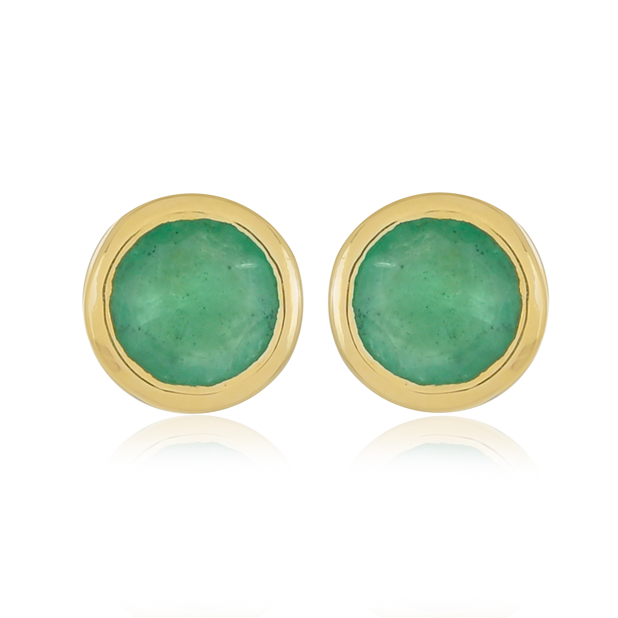 Boucles d'oreilles en or 9 carats, Emeraude BeauReal
