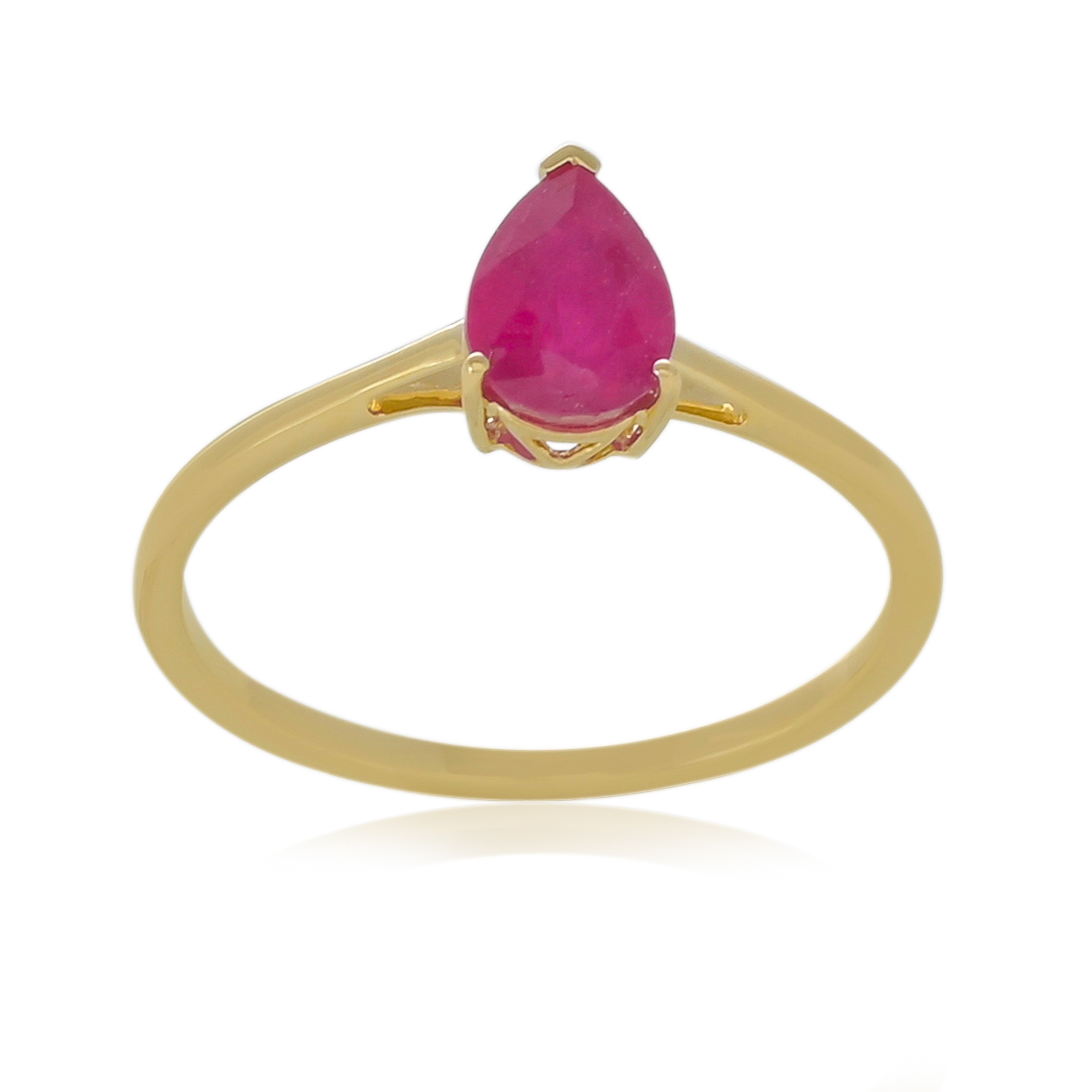 Bague en or 9 carats, Rubis BeauReal